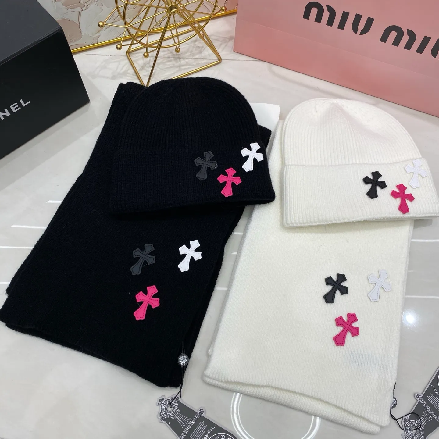 Kroxin two-piece set cashmere knitted hat + scarf🧣